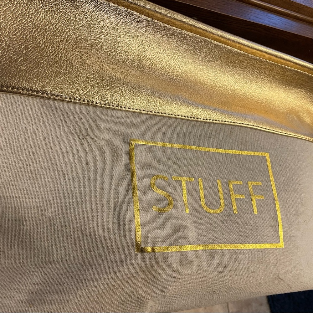 Gold and Tan Canvas Basket